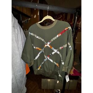 Vintage Silver Threads LTD Olive Green Floral Pullover Top Plus Size 3X